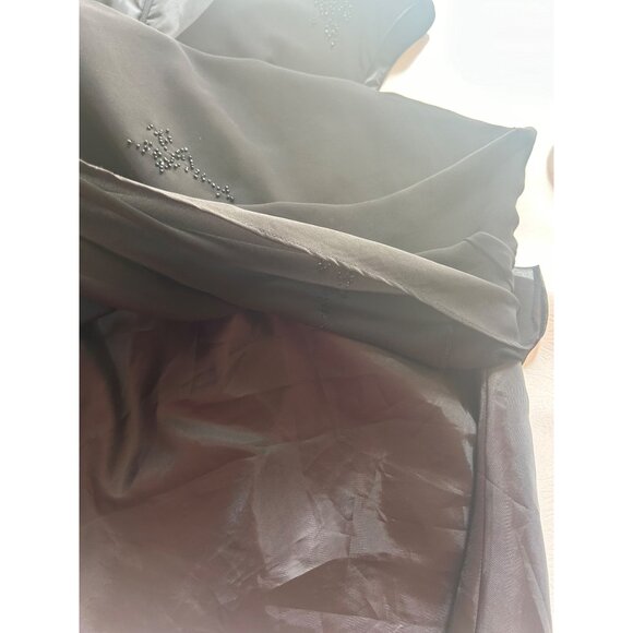 Black Beaded Long Dress Sz 8 Jones Wear Fairy Whimsy Elegant - Picture 9 of 10